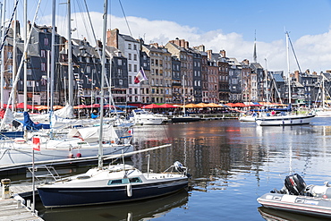 Boats in the harbour, Honfleur, Normandy, France, Europe