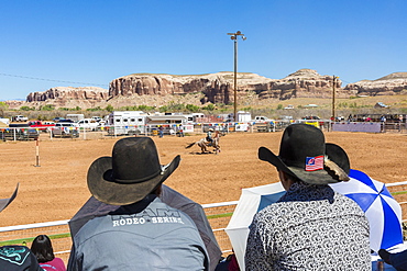 Spectators watching the Annual Utah Navajo Fair, Bluff, Utah, United States of America, North America