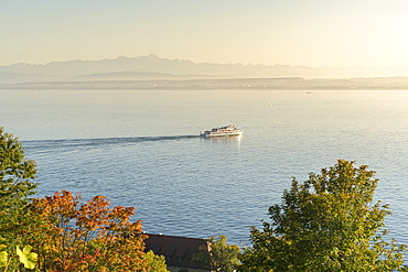 Ferry-boat cruising on Lake Constance, Meersburg, Baden-Wurttemberg, Germany, Europe