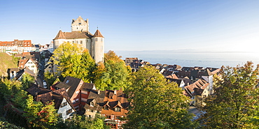 Old Castle from an elevated point of view, Meersburg, Baden-Wurttemberg, Germany, Europe