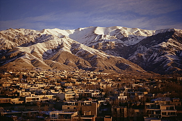 Towchal range behind the city, Tehran, Iran, Middle East