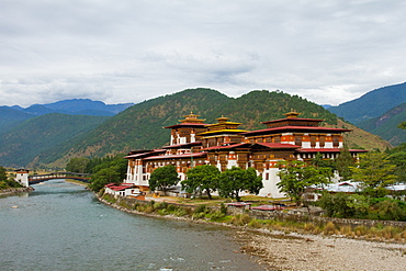 The Punakha Fortress, Paro, Bhutan, Asia