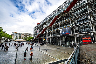 Centre Pompidou (Pompidou Centre) building in the Beaubourg area of the 4th arrondissement of Paris, France, Europe