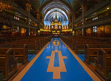 Interior view, Notre Dame Basilica, Montreal, Quebec, Canada, North America