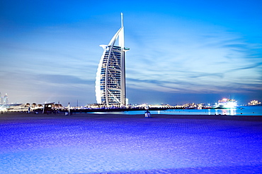 Burj Al Arab at night, Dubai, United Arab Emirates, Middle East