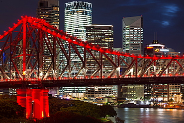 Storey Bridge at dusk, Brisbane, Queensland, Australia, Pacific