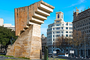 Francesc Macia Monument in the Placa de Catalunya in Barcelona, Catalonia, Spain, Europe