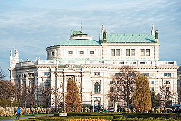 Volksgarten (People's Garden) public park with historic Burgtheater (Austrian National Theatre), Vienna, Austria, Europe