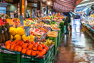 Fruit and vegetables on display at Naschmarkt open food market in Vienna, Austria, Europe