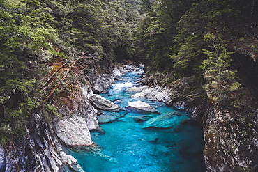 Blue Pools, Mount Aspiring National Park, Southern Alps, UNESCO World Heritage Site, South Island, New Zealand, Pacific