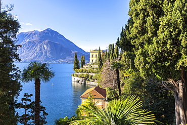 Villa Cipressi from the lakeshore of Varenna, Lake Como, Lombardy, Italian Lakes, Italy, Europe