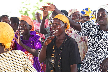 A group of women singing and dancing, Uganda, Africa