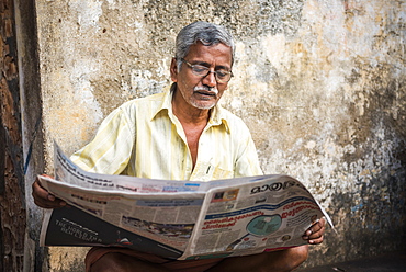 Portrait of an Indian man in Fort Kochi (Cochin), Kerala, India, Asia