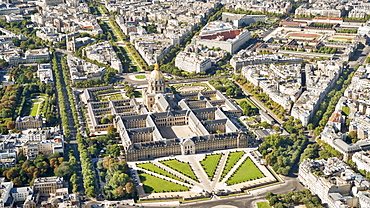 Aerial view of Hotel des Invalides, Paris, France, Europe