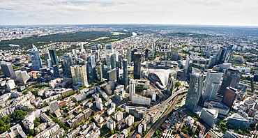 Aerial view of Financial District, La Defense, Paris, France, Europe