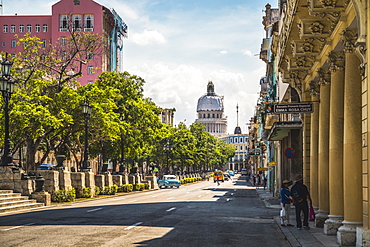 El Capitolio and Paseo del Prado in La Habana (Havana), Cuba, West Indies, Caribbean, Central America