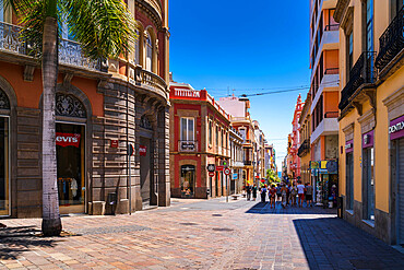 Corner of Castillio Street and Robayna Street in Santa Cruz de Tenerife, Tenerife, Canary Islands, Spain, Atlantic, Europe