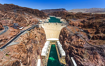 Hoover Dam and lake, border of Arizona and Nevada, United States of America, North America