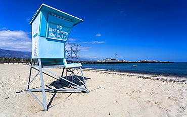 Santa Barbara beach and Santa Barbara pier, California, United States of America, North America