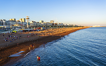 Brighton beach from Brighton Palace Pier, East Sussex, England, United Kingdom, Europe