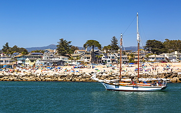 Santa Cruz Yacht Club at Santa Cruz harbor, Santa Cruz, California, United States of America, North America