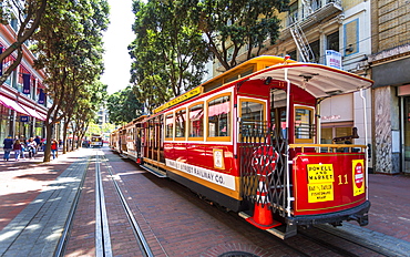 Cable car, San Francisco, California, United States of America, North America