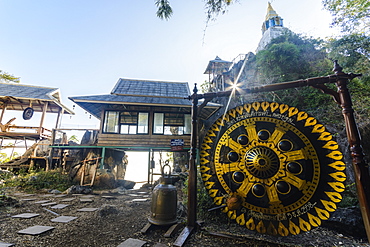 The Floating Pagodas of Wat Chaloem Phra Kiat Phrachomklao Rachanusorn Temple, Lampang, Thailand, Southeast Asia, Asia