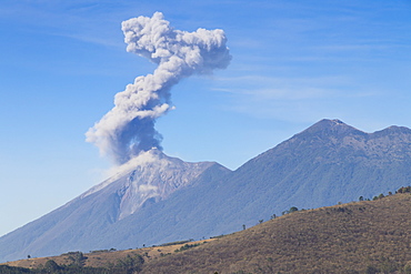 Eruption of the Volcano of Fire (Volcan de Fuego) seen from Antigua, Guatemala, Central America