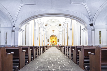 Interior of the cathedral La Merced in Antigua, UNESCO World Heritage Site, Guatemala, Central America