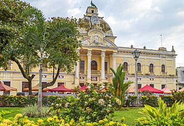 The town hall of Retalhuleu at the main square, Retalhuleu, Guatemala, Central America