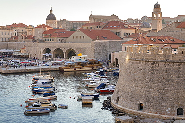 View from the Ploce Gate over the old town of Dubrovnik, UNESCO World Heritage Site, Croatia, Europe