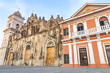 La Merced church in Granada at first sunlight, Granada, Nicaragua, Central America