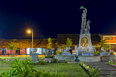 Night shot of the Xalteva Square, Granada, Nicaragua, Central America