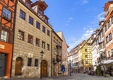 Historical buildings in the old town of Nuremberg, Bavaria, Germany, Europe