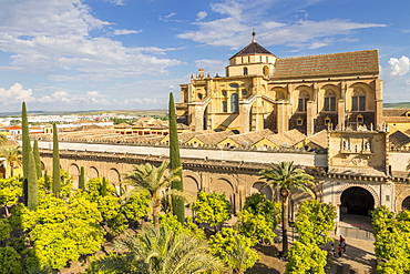 The Mosque-Cathedral (Great Mosque of Cordoba) (Mezquita), UNESCO World Heritage Site, seen from the bell tower, Cordoba, Andalusia, Spain, Europe