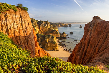 Cliffs at Camilo Beach, Lagos, Algarve, Portugal, Europe