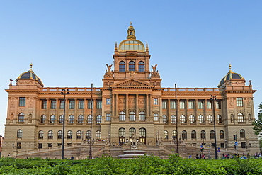 The National Museum (Narodni muzeum) in the New Town District seen from Wenceslas Square, Prague, Bohemia, Czech Republic