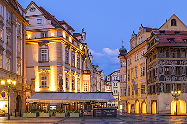 Historical buildings near the old town market square, UNESCO World Heritage Site, Prague, Bohemia, Czech Republic, Europe