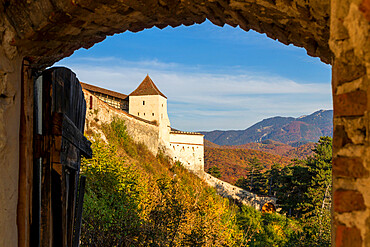 Rasnov Fortress during autumn, Rasnov, Romania, Europe