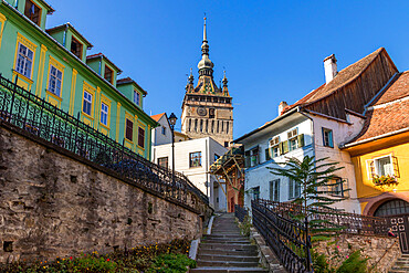 Clock Tower (Turnul cu Ceas), Sighisoara, UNESCO World Heritage Site, Mures County, Transylvania Region, Romania, Europe