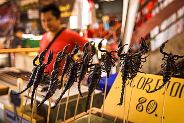 Scorpions for sale in Chinatown, Chiang Mai, Thailand, Southeast Asia, Asia