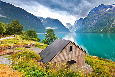 Kjenndal Glacier and surroundings, Norway, Scandinavia, Europe