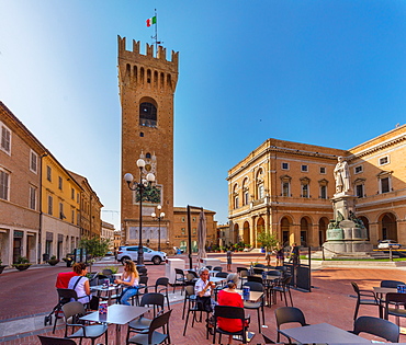 Piazza Giacomo Leopardi, Recanati, Marche, Italy, Europe