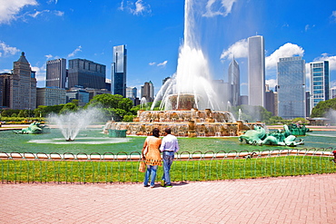 Buckingham fountain, Chicago, Illinois, United States of America, North America