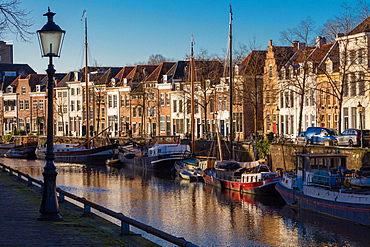 The canal along Handelskade street, Den Bosch, The Netherlands, Europe