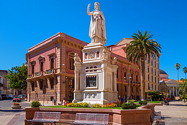 Statue of Eleanor of Arborea in Oristano, Sardinia, Italy, Europe