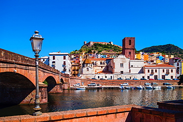 Castle of Serravalle above the Temo River of Bosa, Sardinia, Italy, Europe