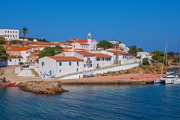 Cala d'Oliva village, Asinara Island, Sardinia, Italy, Europe