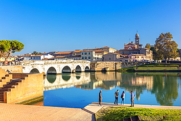 The Bridge of Tiberius, Rimini, Emilia Romagna, Italy, Europe