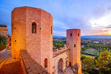 Torri di Properzio and Porta Venere, Spello, Perugia, Umbria, Italy, Europe